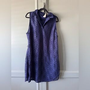 Faded Glory Sleeveless Lace Dress - Navy